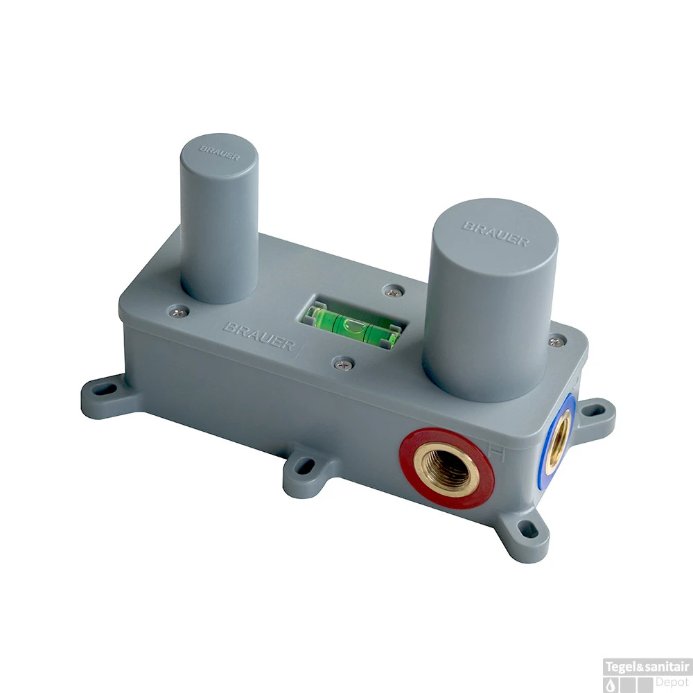 Inbouw Wastafelmengkraan Brauer Gold Edition Coldstart Rechte Uitloop Korte Platte Hendel Rechts Geborsteld Goud PVD Met Afdekplaat - Afbeelding 2