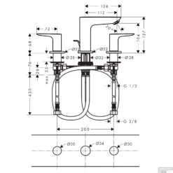 Wastafelmengkraan Talis E HansGrohe 3-Gats Met Trekwaste Geborsteld Brons -Hansgrohe Badkamerinterieur Winkel wastafelmengkraan talis e 3 gats tech