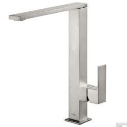 Wastafelmengkraan Tres Cuadro Exclusive 1-Hendel Hoog Uitloop Recht 28 Cm Vierkant RVS