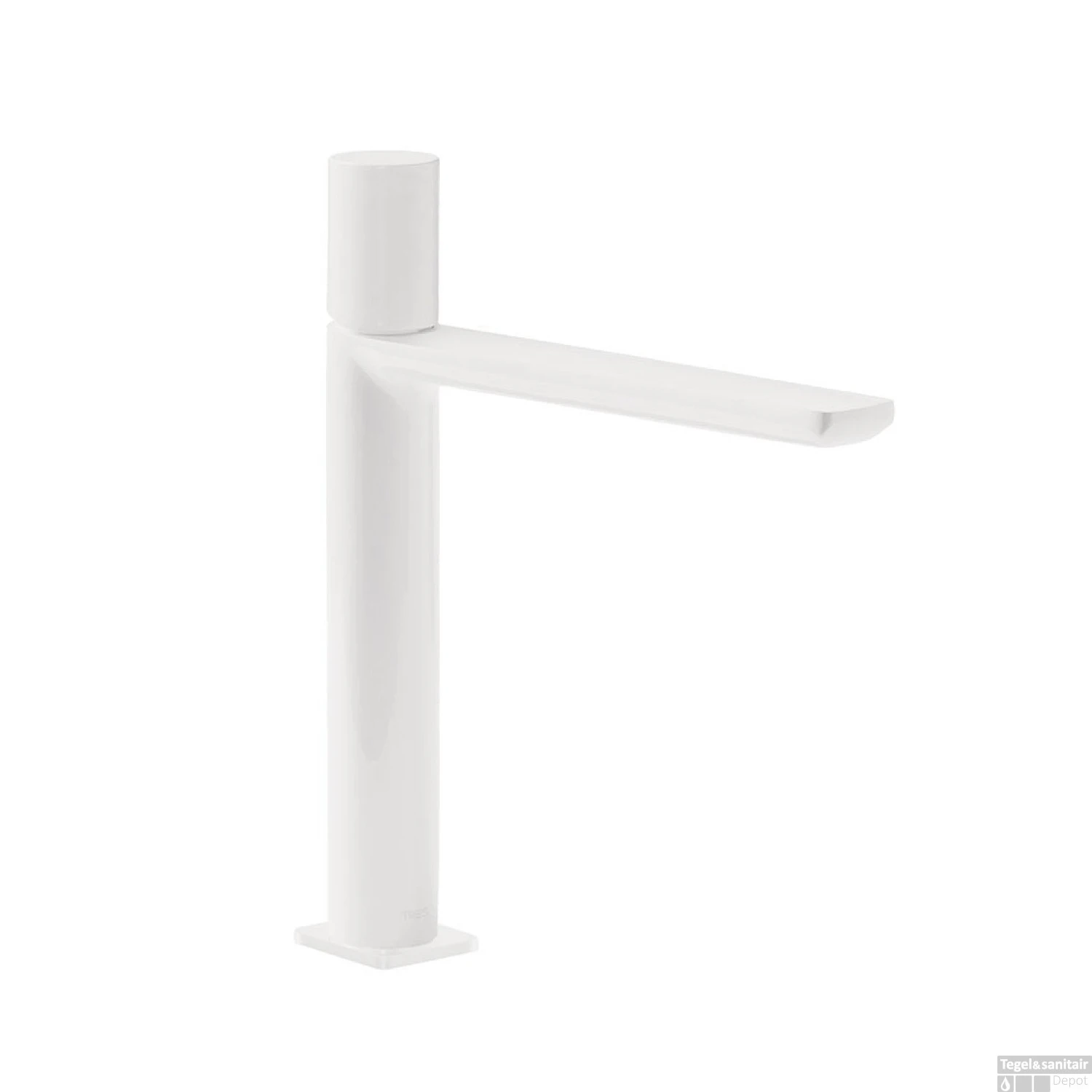 Wastafelmengkraan Tres Loft Colors 1-Knop Uitloop Recht 19,6 Cm Rond Mat Wit