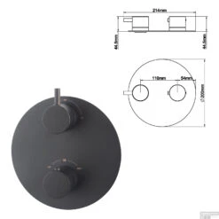 Wiesbaden Inbouw Regendouche Set Caral Rond Plafonduitloop Mat Zwart -Hansgrohe Badkamerinterieur Winkel wiesbaden inbouw regendouche set caral rond plafonduitloop mat zwart 4