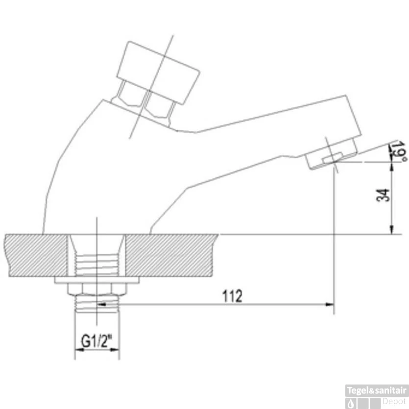 Fonteinkraan Zelfsluitend Plieger Autostop Chroom 4 Fonteinkraan Zelfsluitend Plieger Autostop Chroom - Afbeelding 2